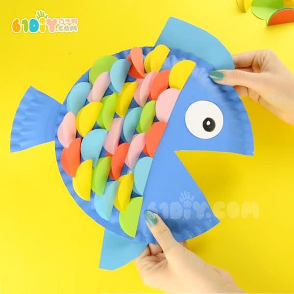 纸盘彩鱼手工制作