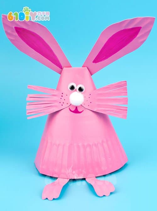 幼儿手工制作可爱的纸盘立体兔子