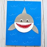 儿童DIY制作大鲨鱼贴画