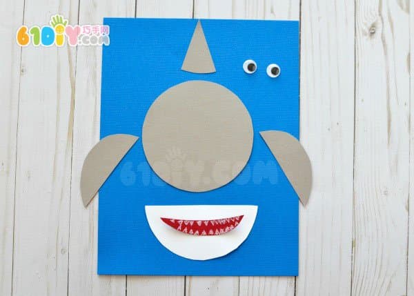 儿童DIY制作大鲨鱼贴画