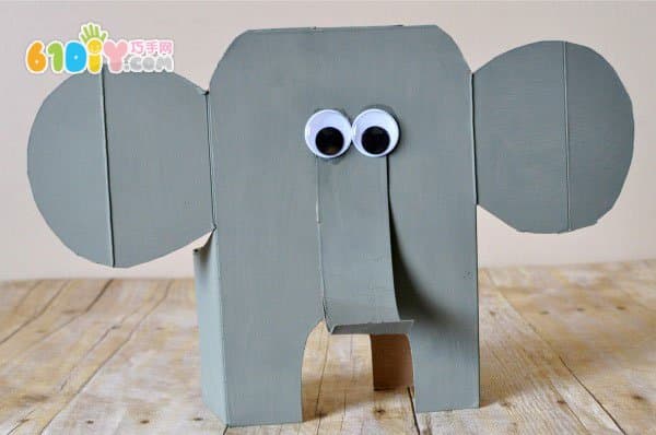 废纸盒手工制作立体大象