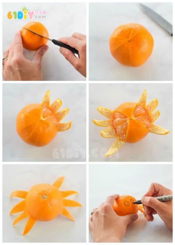 亲子果蔬手工 橘子制作章鱼