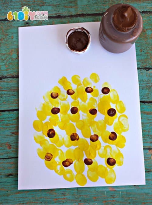 儿童创意指印画菠萝
