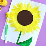 儿童绘画 牙刷画向日葵