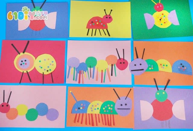 幼儿图形拼贴昆虫手工