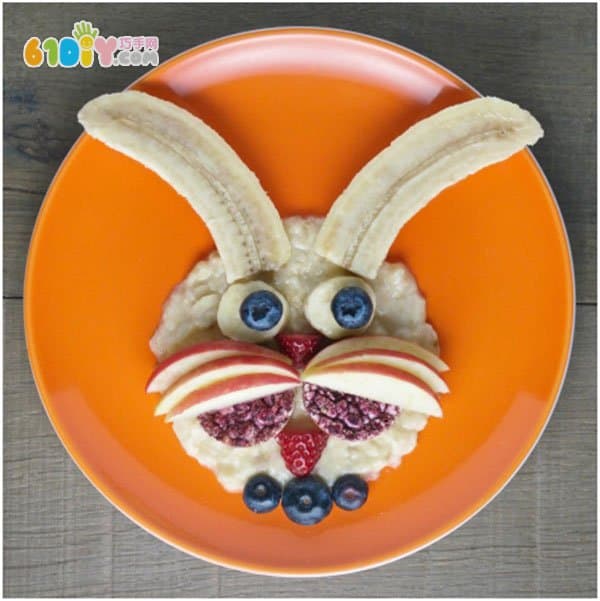 亲子水果拼盘diy 可爱小兔子_趣味美食diy_巧巧手幼儿手工网