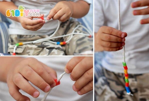 幼儿吸管手工 项链手链DIY