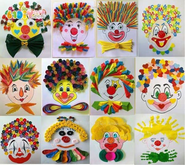 儿童手工制作 有趣的头发_精彩贴画_巧巧手幼儿手工网