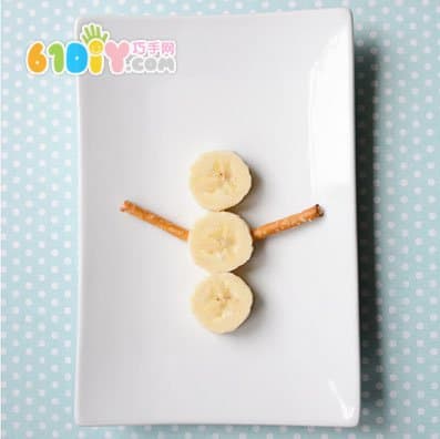 香蕉雪人水果拼盘手工制作