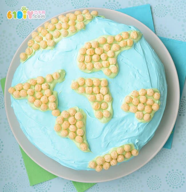 地球日手工 地球蛋糕制作