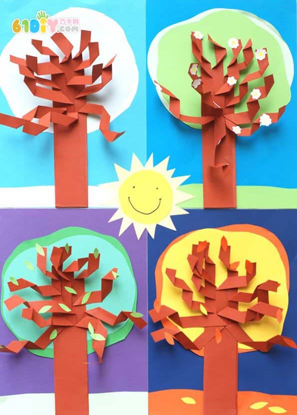 儿童手工制作四季之树