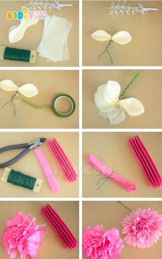 教师节DIY 制作漂亮简单的搓纸花束