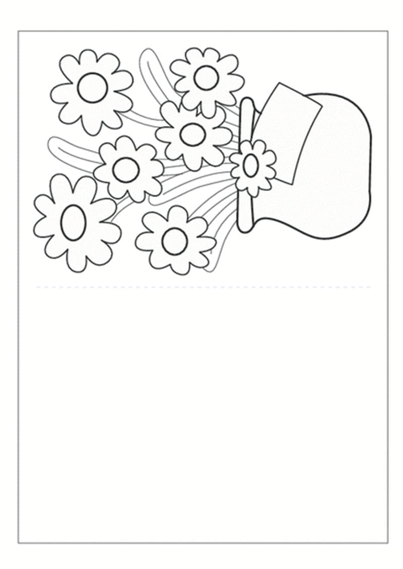 4款教师节贺卡填色图