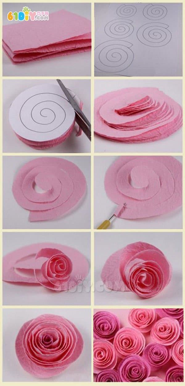 教师节手工花 皱纹纸制作简易玫瑰花