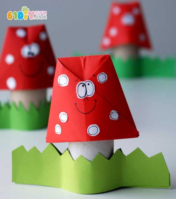 儿童创意手工 立体小蘑菇