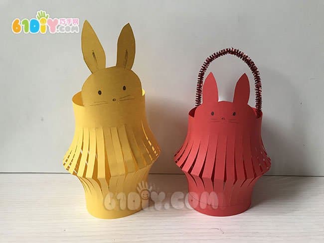 儿童手工制作可爱的中秋节兔子小灯笼