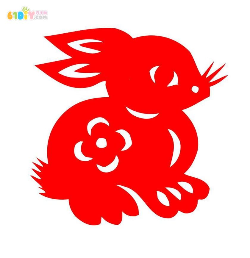 中秋节玉兔剪纸模板