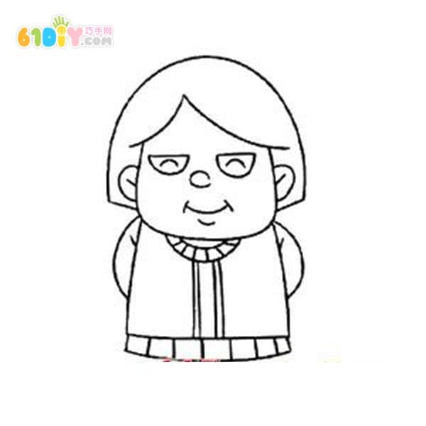 重阳节老人简笔画