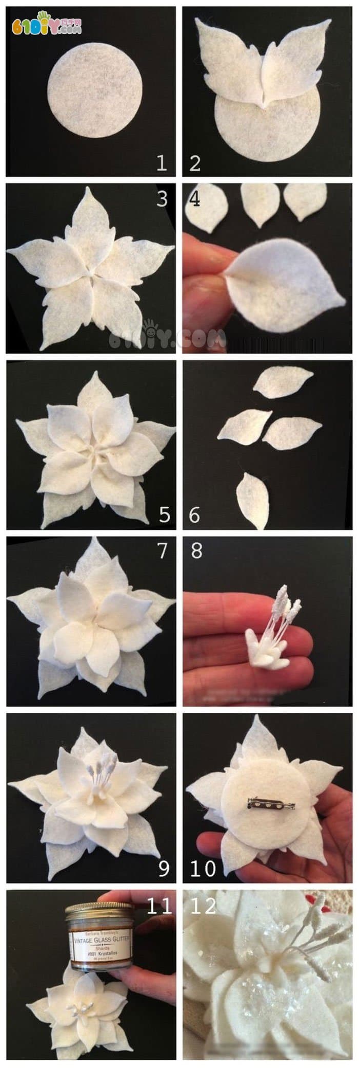 不织布胸花制作过程