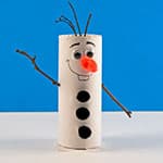 儿童冬天手工 卷纸筒制作雪宝Olaf