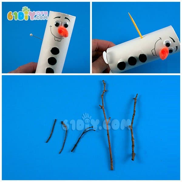 儿童冬天手工 卷纸筒制作雪宝Olaf