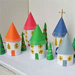 儿童纸筒手工 圣诞节里的小村庄