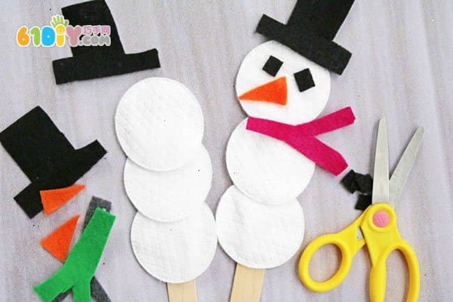 儿童手工制作冬天的雪人