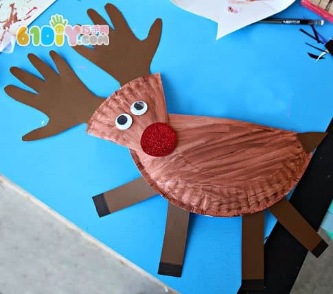 纸盘手工制作圣诞节驯鹿
