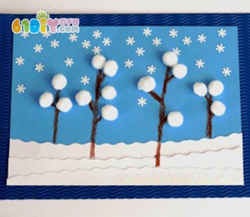 幼儿手工制作冬天的雪景