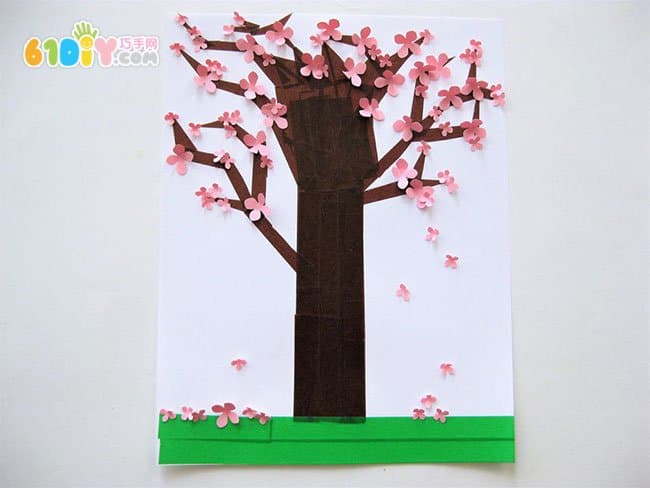 制作漂亮的樱花树立体贴画