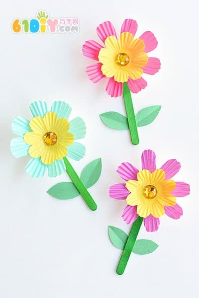 蛋糕纸DIY制作春天的花朵