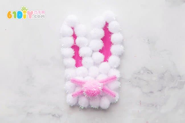 毛绒球手工制作小兔子