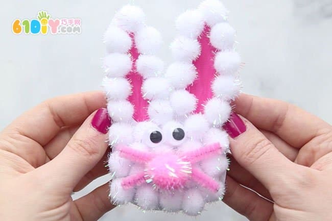 毛绒球手工制作小兔子