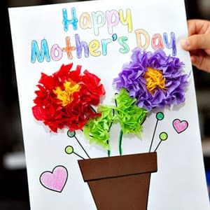 母亲节制作漂亮的立体花朵贴画手工