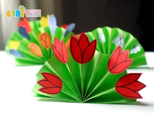幼儿手工制作春天的立体花丛
