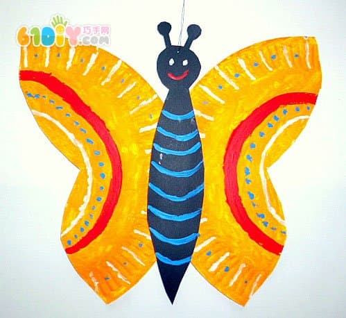 纸盘DIY制作七彩蝴蝶