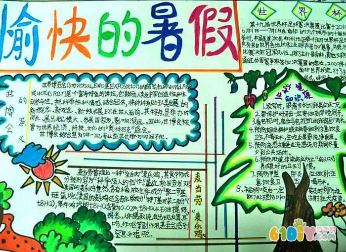 小学生的暑假生活小报作品