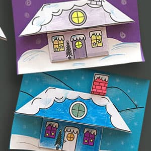 儿童折纸——冬天的雪屋
