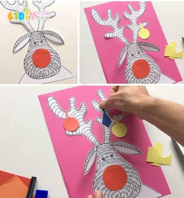 儿童手工制作圣诞驯鹿