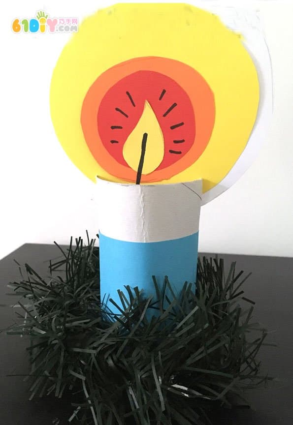 圣诞节DIY 卷纸筒蜡烛手工制作