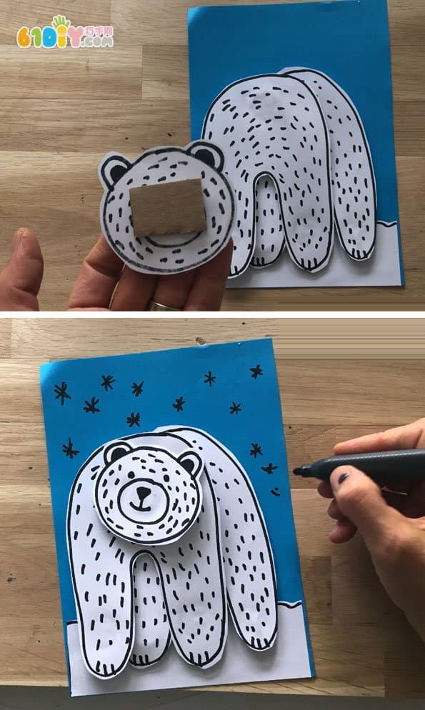北极熊贴画手工制作