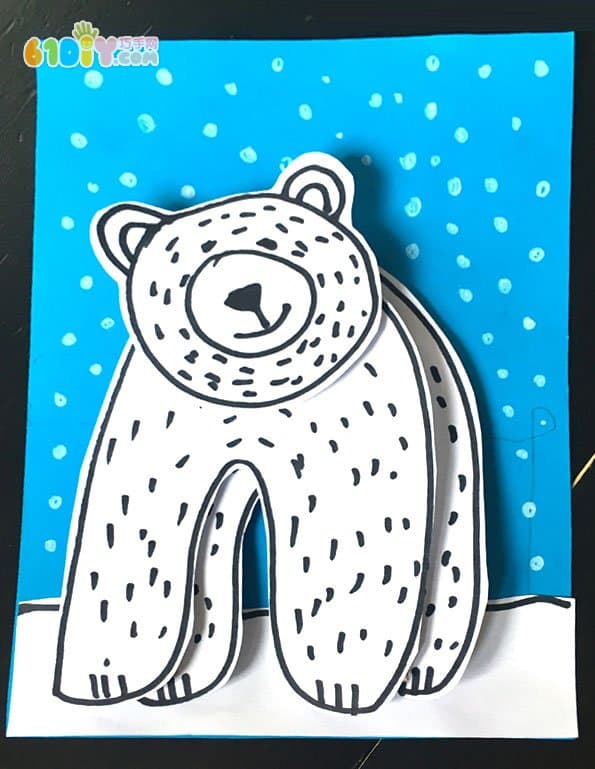北极熊贴画手工制作
