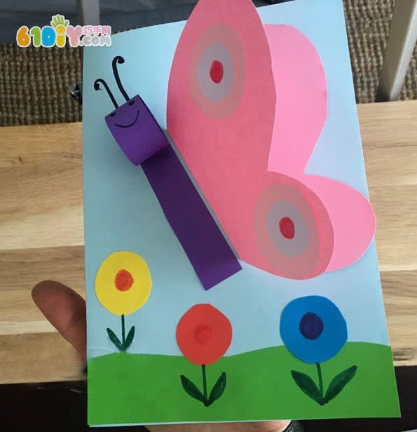 春天手工制作立体蝴蝶贴画卡