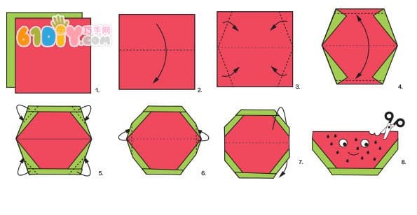 夏天手工 西瓜折纸