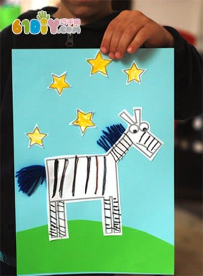 儿童创意美术 斑马贴画