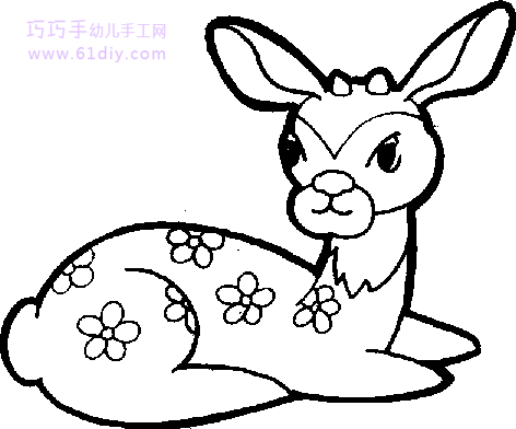 动物填色图-小鹿
