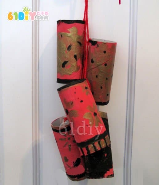 儿童DIY——纸芯鞭炮挂饰手工制作