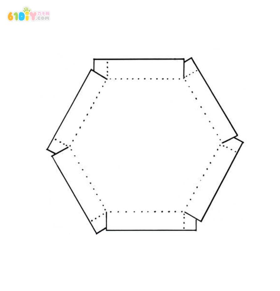 六边形立体展开图图片