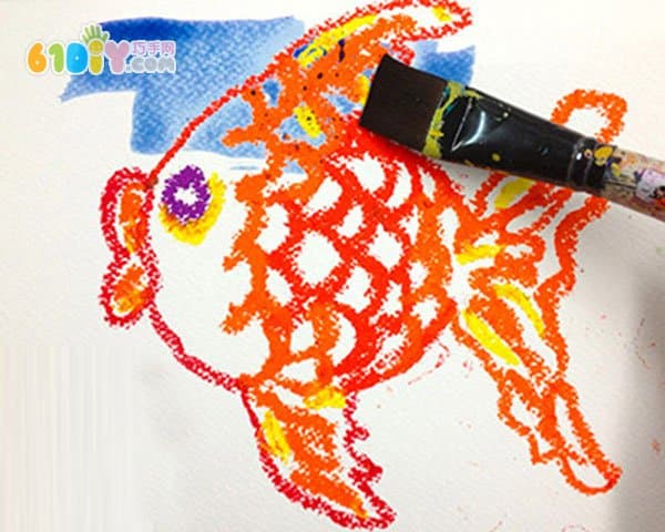 儿童蜡笔水彩绘画