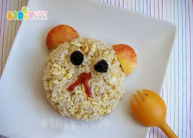 亲子美食DIY 炒饭变卡通小熊